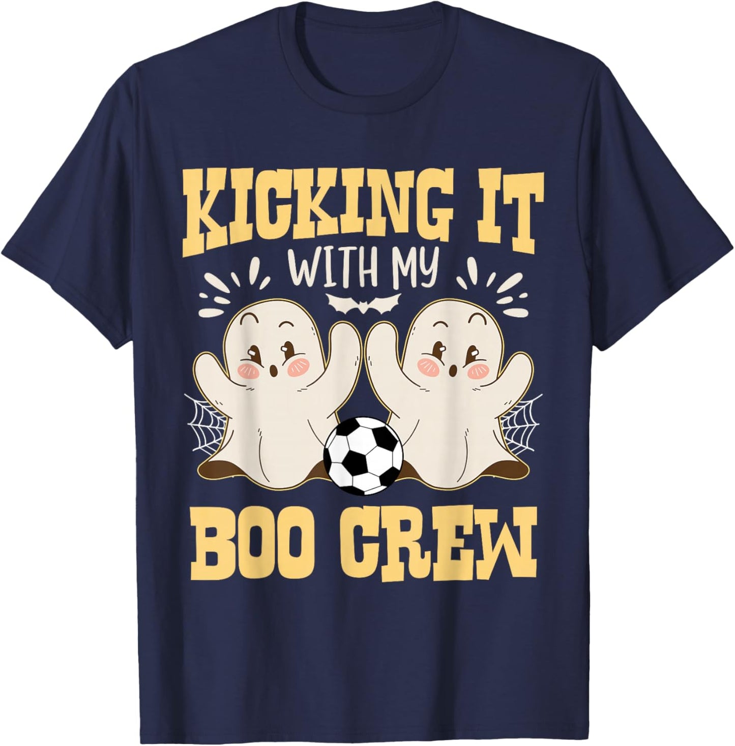 Kicking It With My Boo Crew Halloween Soccer T-Shirt - T-Shirt | Navy