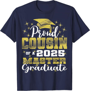 Proud Cousin of 2025 Class Master Graduate Family Grad 23 T-Shirt - T-Shirt | Navy