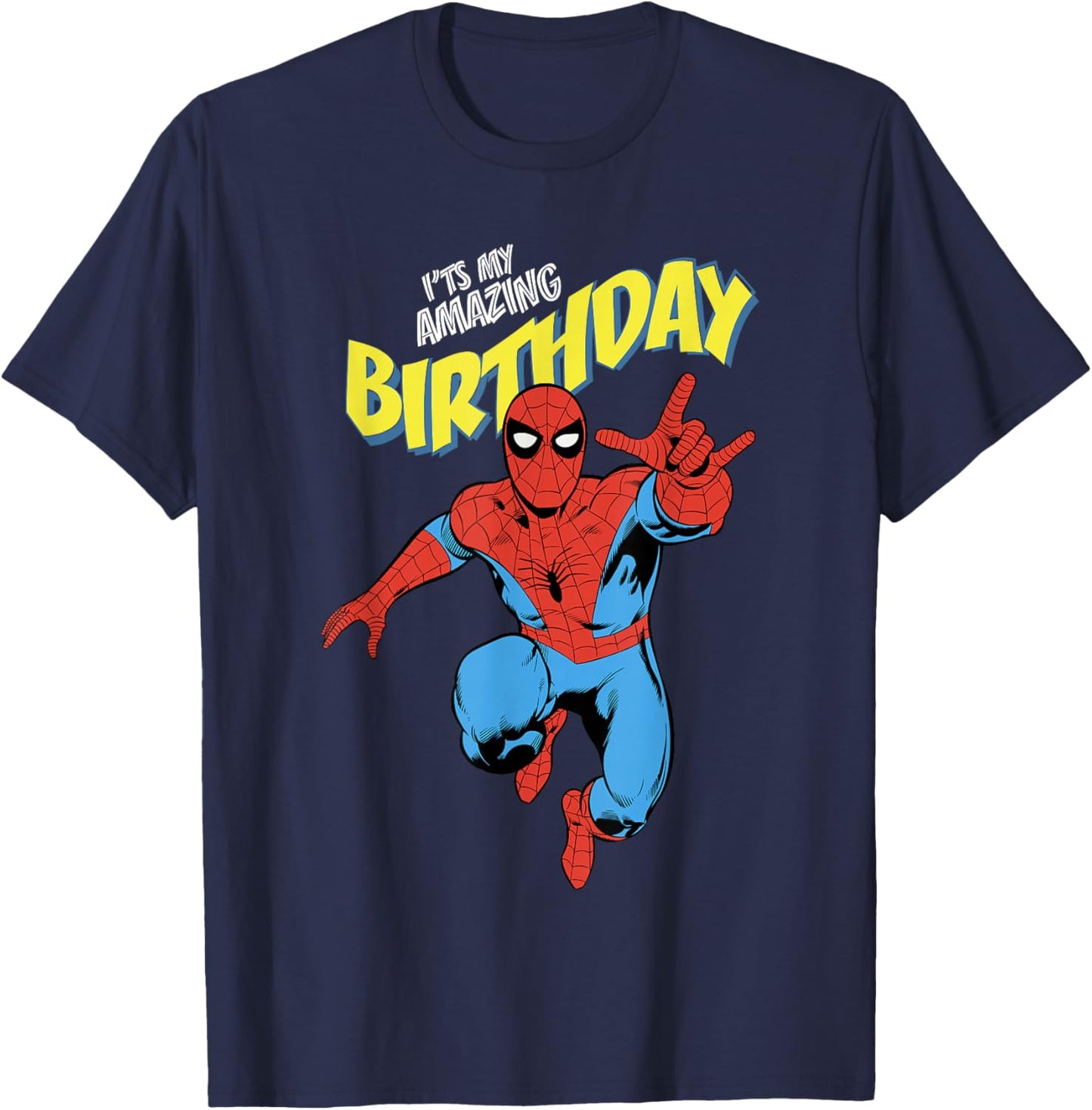 Marvel Comics Spider-Man Birthday It's My Amazing Day T-Shirt - T-Shirt | Navy