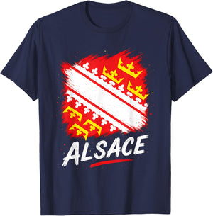 Alsace Flag French Alsatian Pride T-Shirt - T-Shirt | Navy