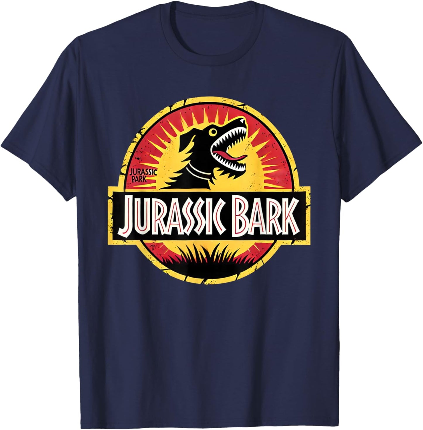 Jurassic Bark Dog Lover Funny Parody T-Shirt - T-Shirt | Navy