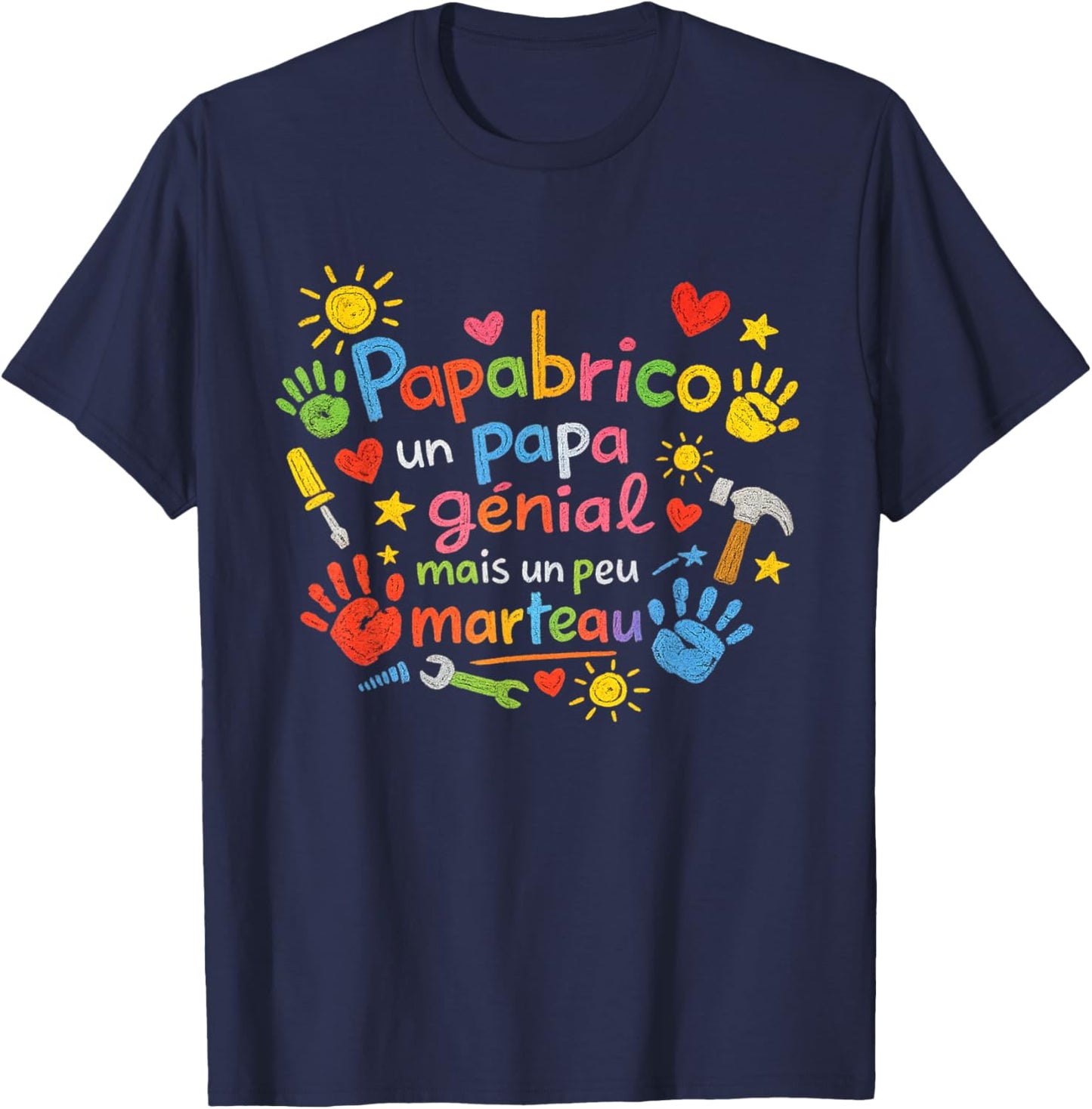 Cadeau Papa Bricoleur PapaBrico Fête des Pères Original Noël T-Shirt - T-Shirt | Navy