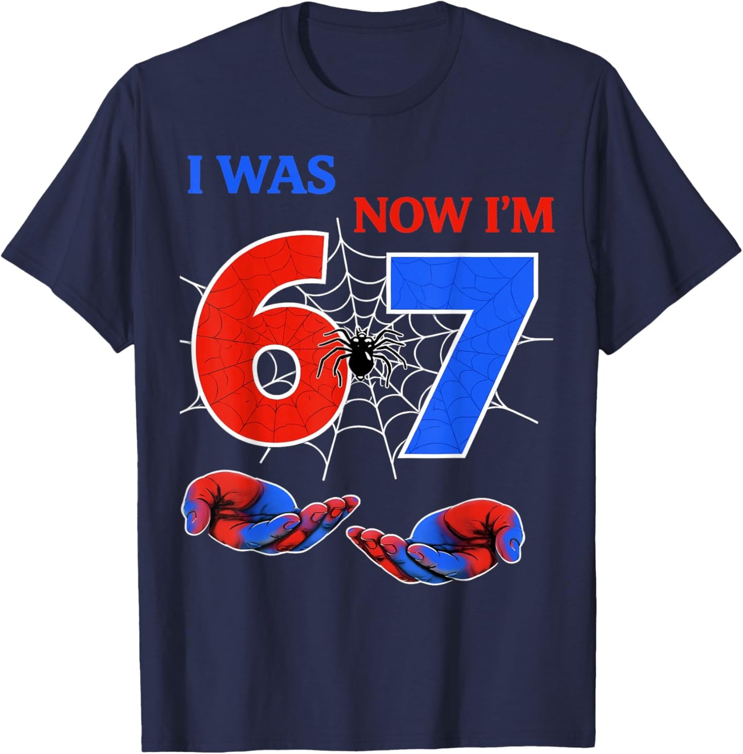 I was 6 Now I'm 7 Year Old Birthday Boy Gifts for Kids T-Shirt - T-Shirt | Navy