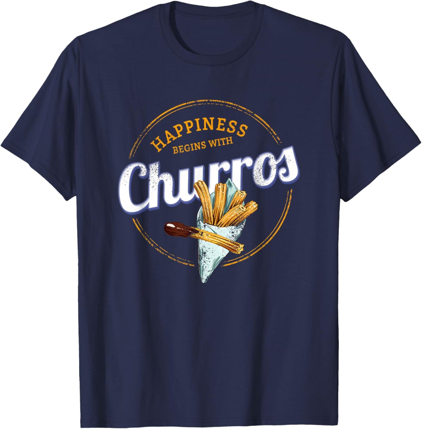 Churros Snack Vintage Dessert Retro Street Food Souvenir T-Shirt - T-Shirt | Navy