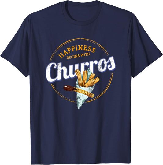 Churros Snack Vintage Dessert Retro Street Food Souvenir T-Shirt - T-Shirt | Navy