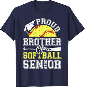 Proud Brother of A 2026 Senior Softball Graduate T-Shirt - T-Shirt | Navy