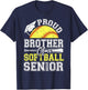 Proud Brother of A 2026 Senior Softball Graduate T-Shirt - T-Shirt | Navy