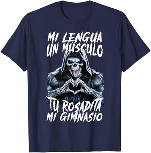 Mi lengua un musculo. Rosadita gimnasio T-Shirt - T-Shirt | Navy