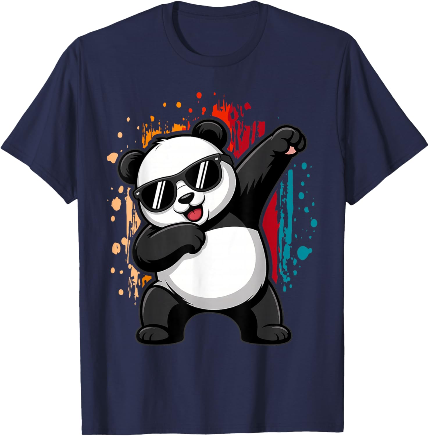 Cute Dabbing Panda Bear Outfit Boy Men Dab Zoo Animal Kids T-Shirt - T-Shirt | Navy