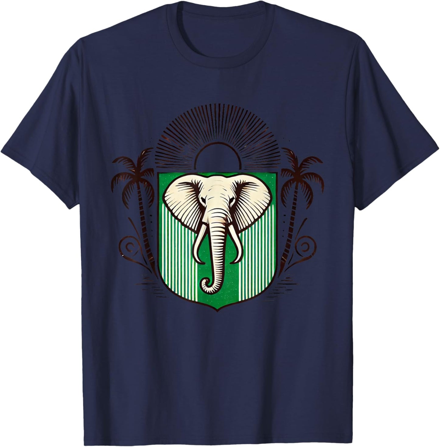 Ivory Coast Ivorian Elephant Flag Wear T-Shirt - T-Shirt | Navy