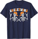Skeletwins Halloween Twins Skeletons Hat Matching Boys Kids T-Shirt - T-Shirt | Navy