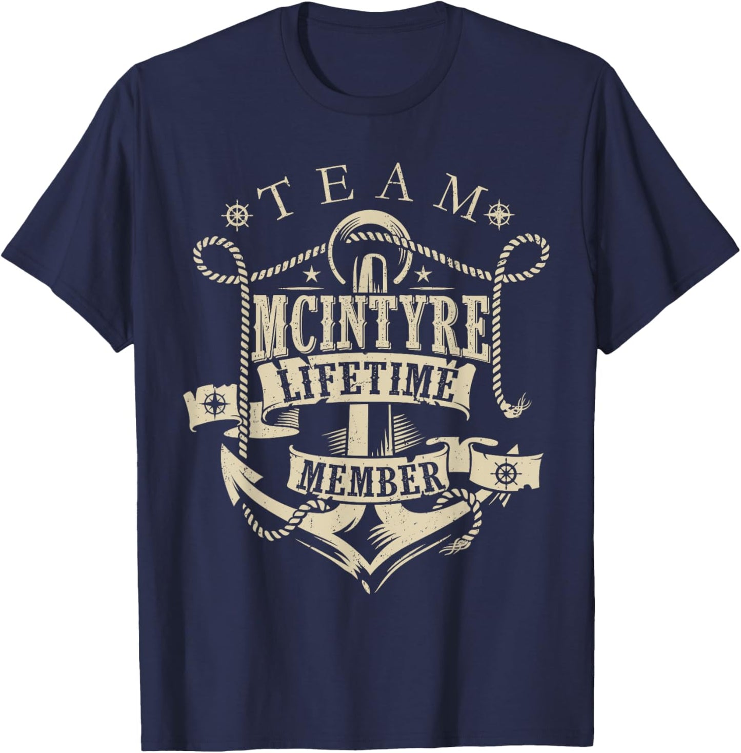 Team McINTYRE Lifetime Member Vintage McINTYRE Family Name T-Shirt - T-Shirt | Navy