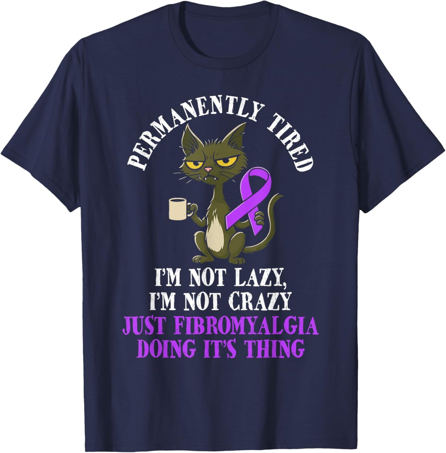 Fibromyalgia Warrior Flare Day T-Shirt - T-Shirt | Navy