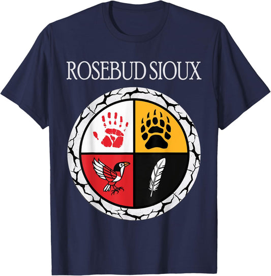 Rosebud Sioux Native American Medicine Wheel T-Shirt - T-Shirt | Navy