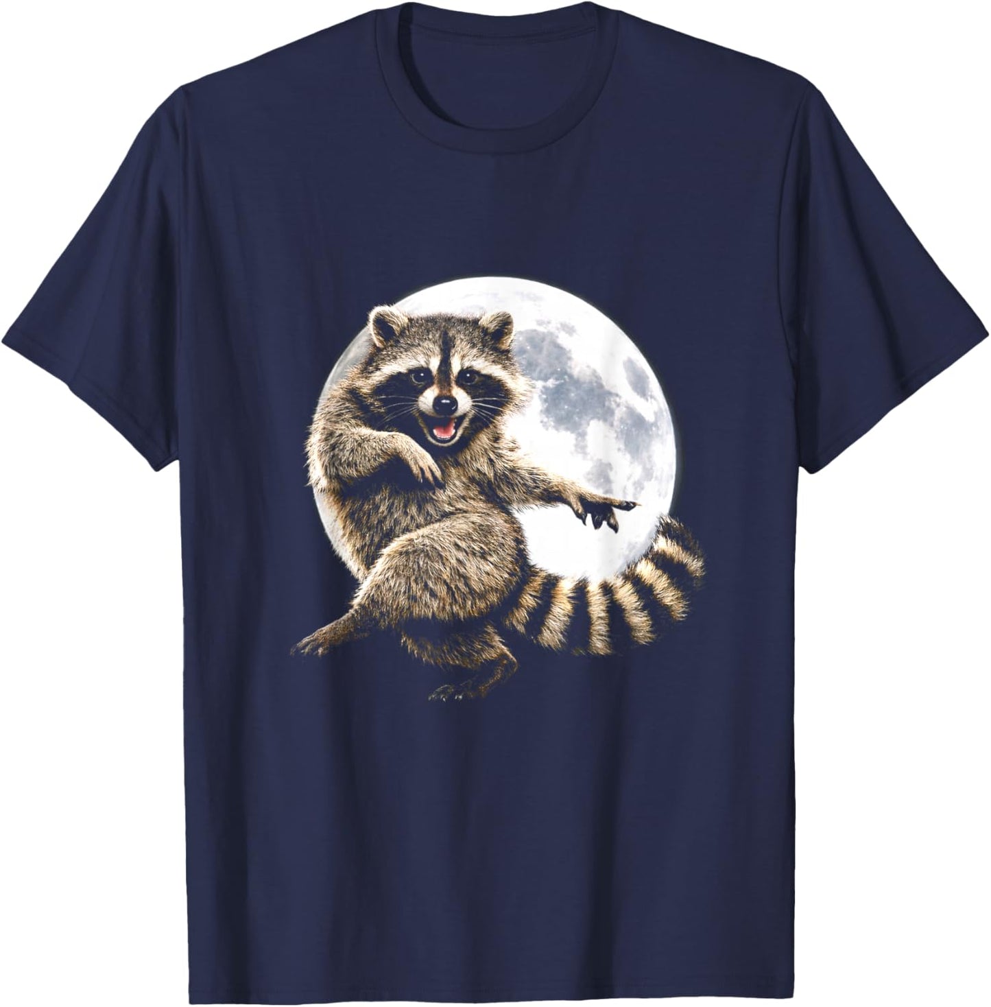 Dancing Raccoon – Moonlight Groove for Animal Lovers T-Shirt - T-Shirt | Navy