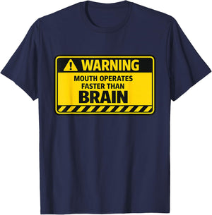 Mouth Works Faster Than Brain Funny Gen Z Yapping Meme Witty T-Shirt - T-Shirt | Navy