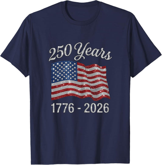 250 Anniversary USA Women Patriotic 1776 America 250th T-Shirt - T-Shirt | Navy