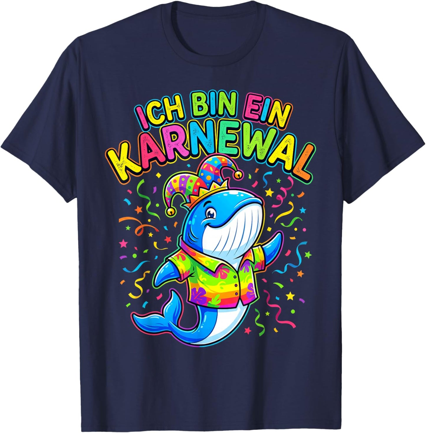 Fasching Ich Bin EIN Karneval 2026 Whale Costume Men's Funny T-Shirt - T-Shirt | Navy