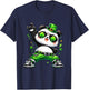 Panda Rocks St Patty's Shamrock St Patrick's Day Dancing T-Shirt - T-Shirt | Navy
