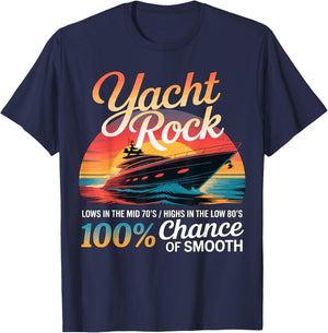 Yacht Rock 100% Chance of Smooth T-Shirt - T-Shirt | Navy
