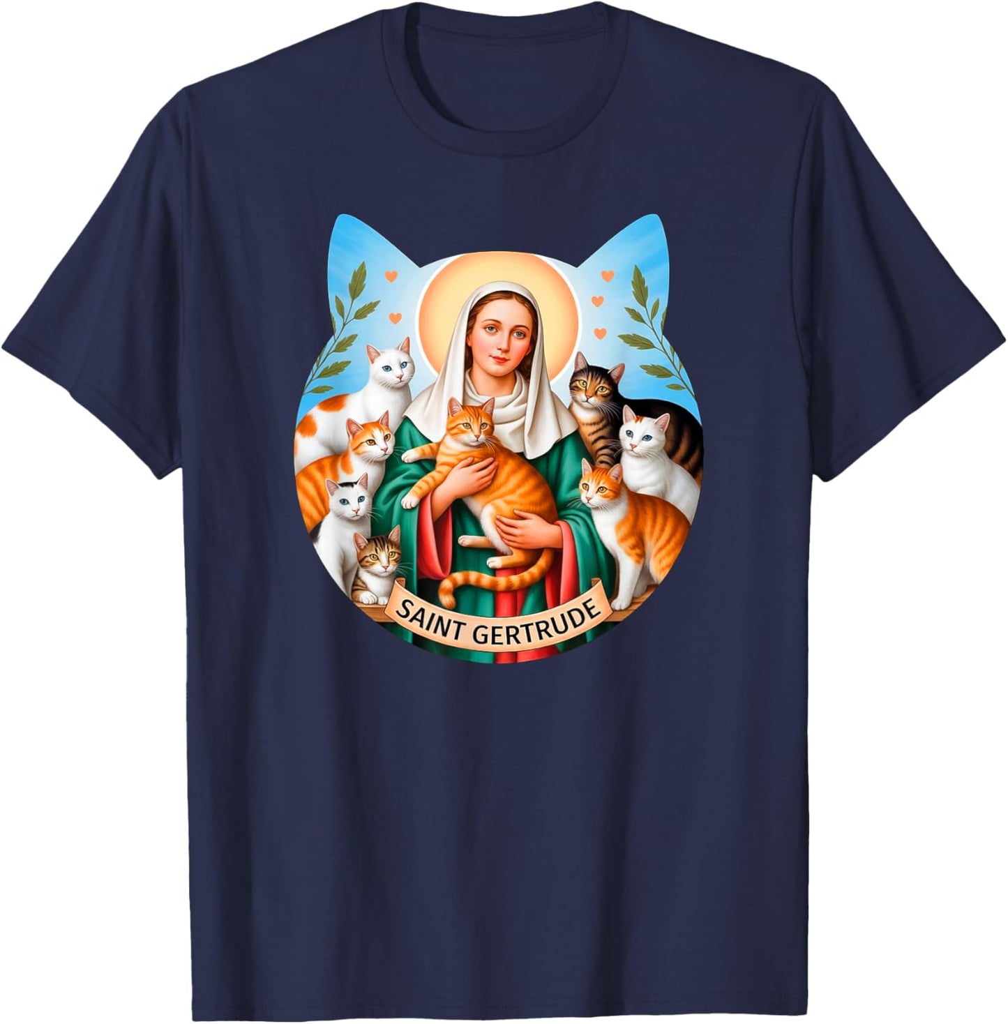St Gertrude of Nivelles T-Shirt - T-Shirt | Navy
