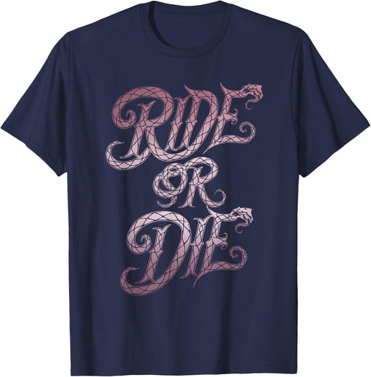 Ride or Die Motivational Men Women T-Shirt - T-Shirt | Navy