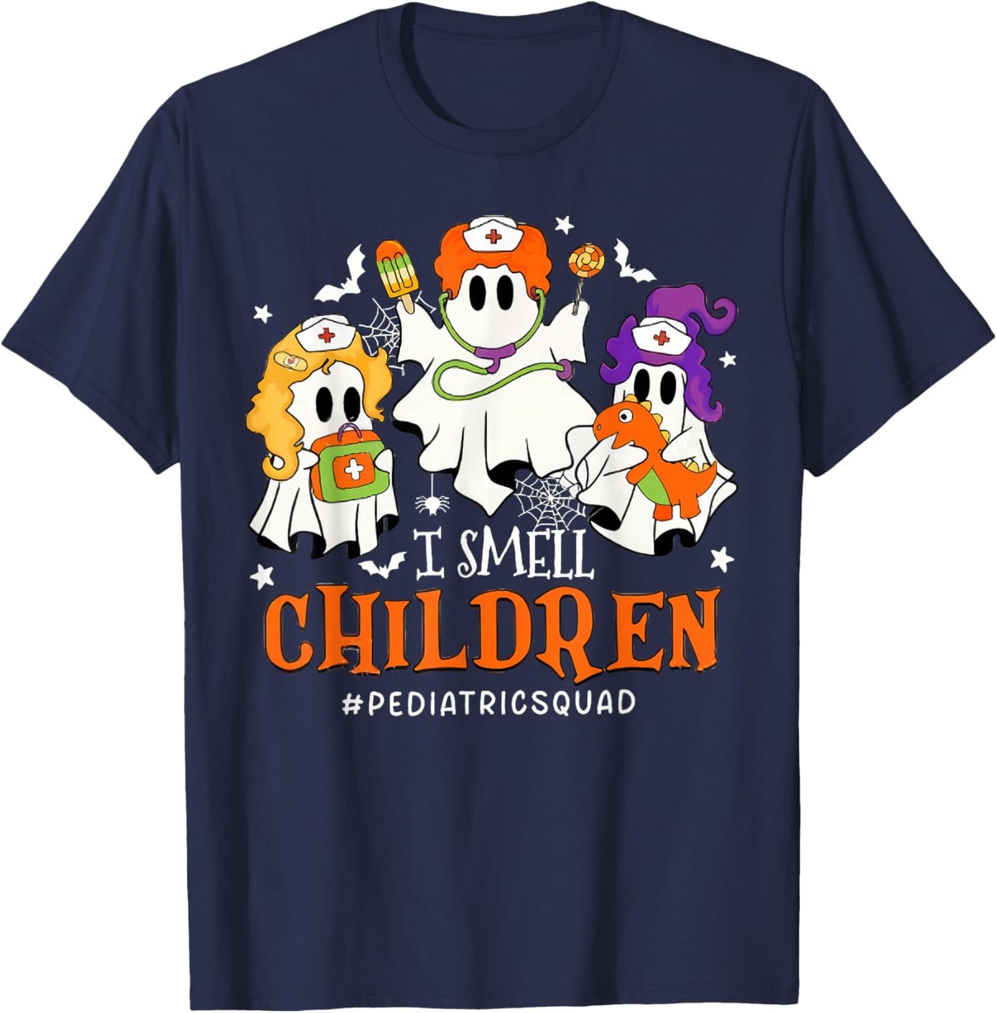 I Smell Children Funny Witch Halloween Pediatrics Nurse T-Shirt - T-Shirt | Navy