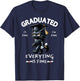 Black Cat Graduated Graduate Funny Graduation Family Match T-Shirt - T-Shirt | Navy