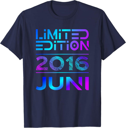 Limited Edition Juni 2016 Junge Mädchen 10. Geburtstag T-Shirt - T-Shirt | Navy