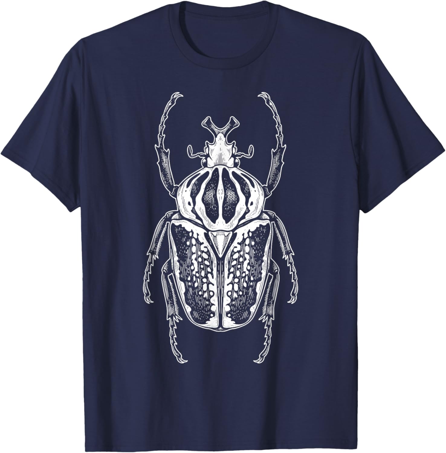Goliath Beetle Illustration T-Shirt - T-Shirt | Navy