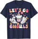 Let's Go Ghouls Halloween Costume Ghost Witch Groovy Retro T-Shirt - T-Shirt | Navy