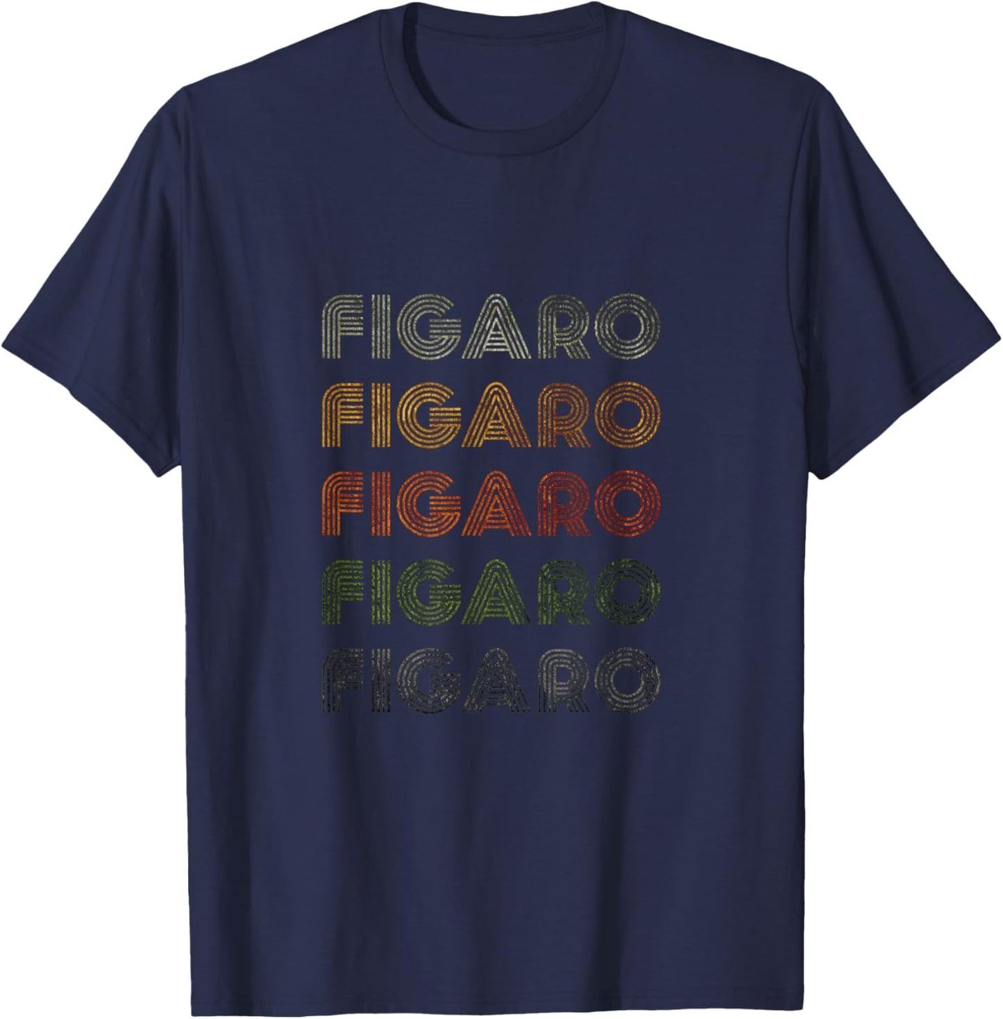 Love Heart Figaro Grunge Vintage Style Black Figaro T-Shirt - T-Shirt | Navy