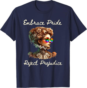 Embrace Pride and Reject Prejudice T-Shirt - T-Shirt | Navy