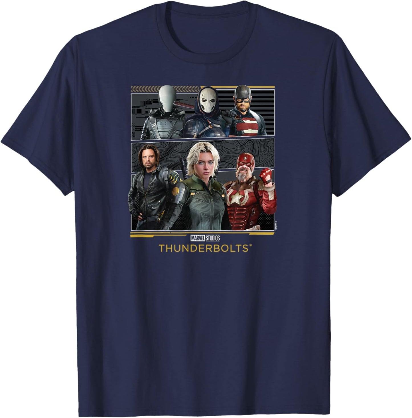 Marvel's Thunderbolts - Character Grid T-Shirt - T-Shirt | Navy