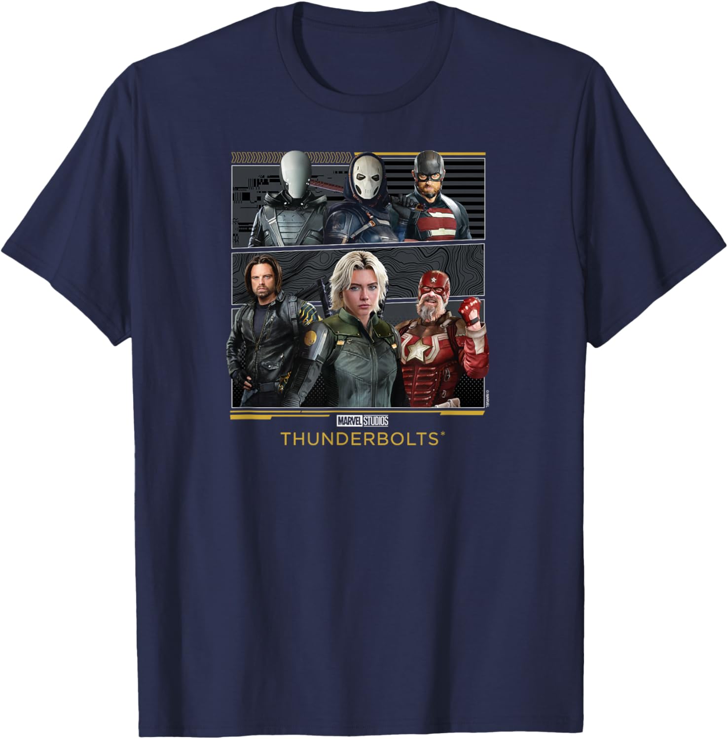 Marvel's Thunderbolts - Character Grid T-Shirt - T-Shirt | Navy