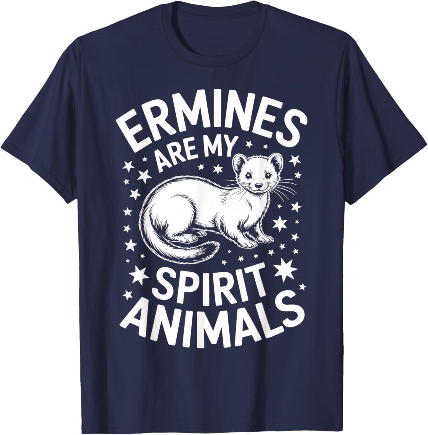 Hermines Spirit Animals Funny Ermine T-Shirt - T-Shirt | Navy