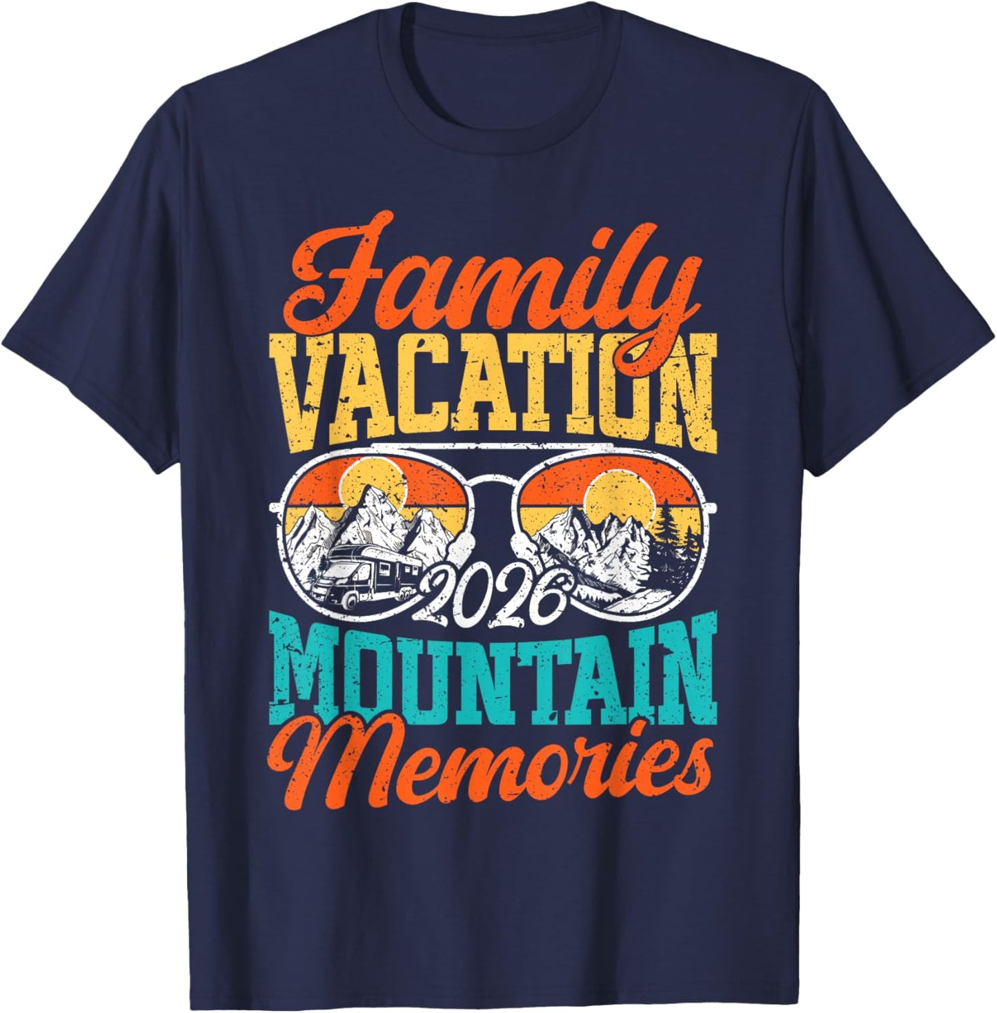 Family Vacation 2026 Mountain Memories Matching Family Group T-Shirt - T-Shirt | Navy
