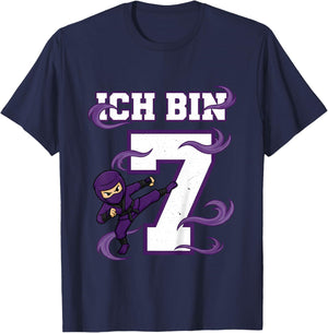 I Am 7 Ninja Birthday 7 Years Boy Karate T-Shirt - T-Shirt | Navy