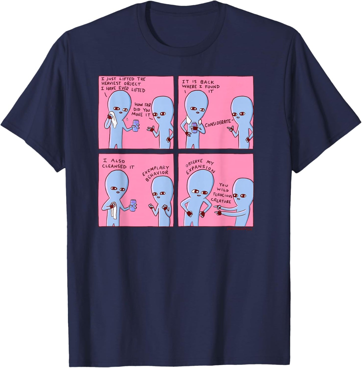 Threadless Nathan W. Pyle Strange Planet Expansion Graphic T-Shirt - T-Shirt | Navy