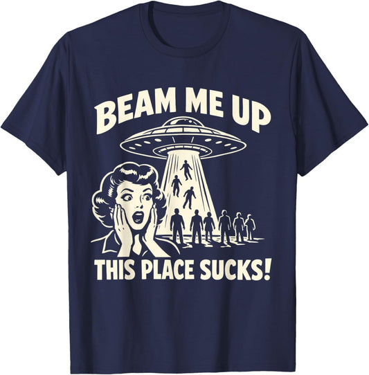 Retro Spaceship T-Shirt - T-Shirt | Navy