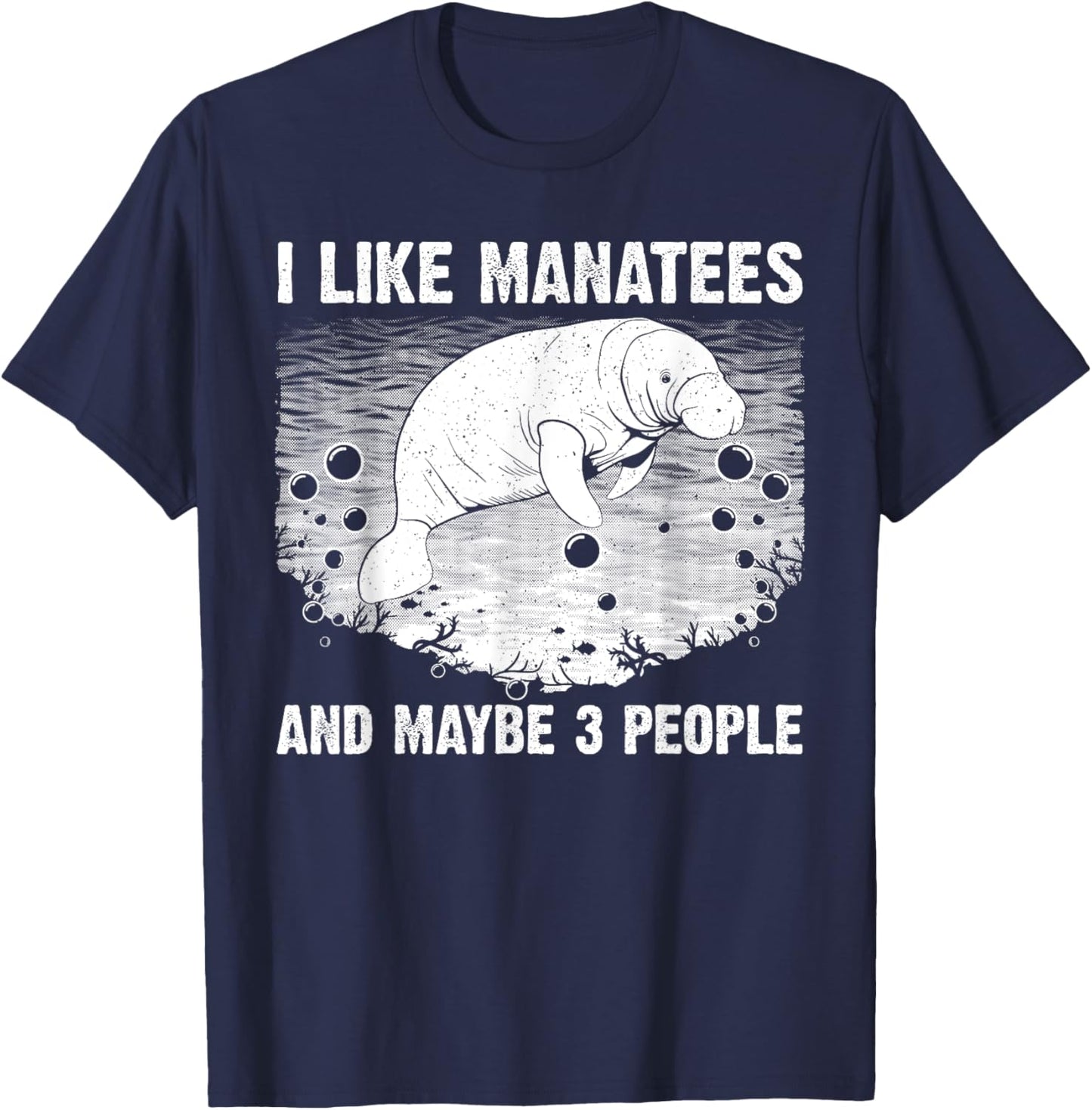 Funny Manatee Design Women Toddlers Manatee Lover T-Shirt - T-Shirt | Navy