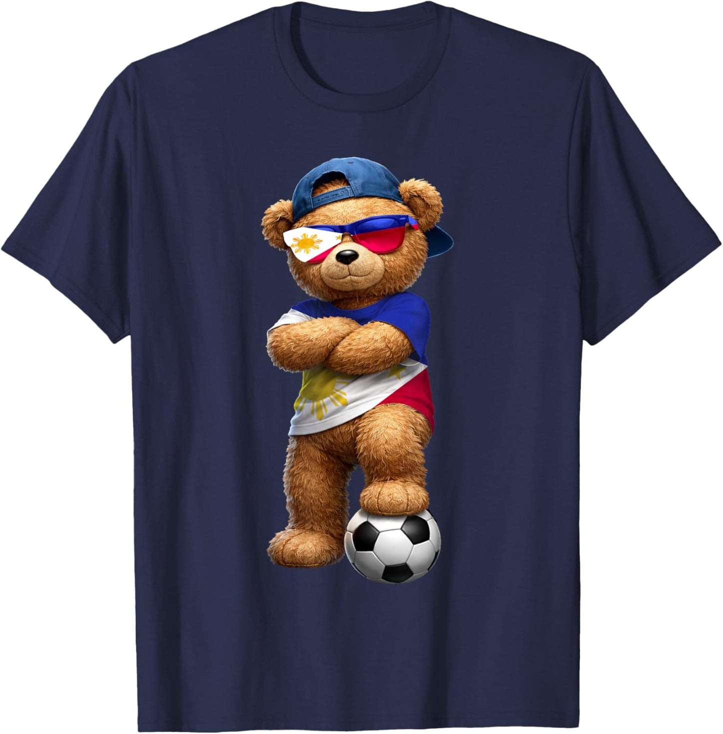 Filipino Flag Teddy Player Sports Outfit for Philippines T-Shirt - T-Shirt | Navy