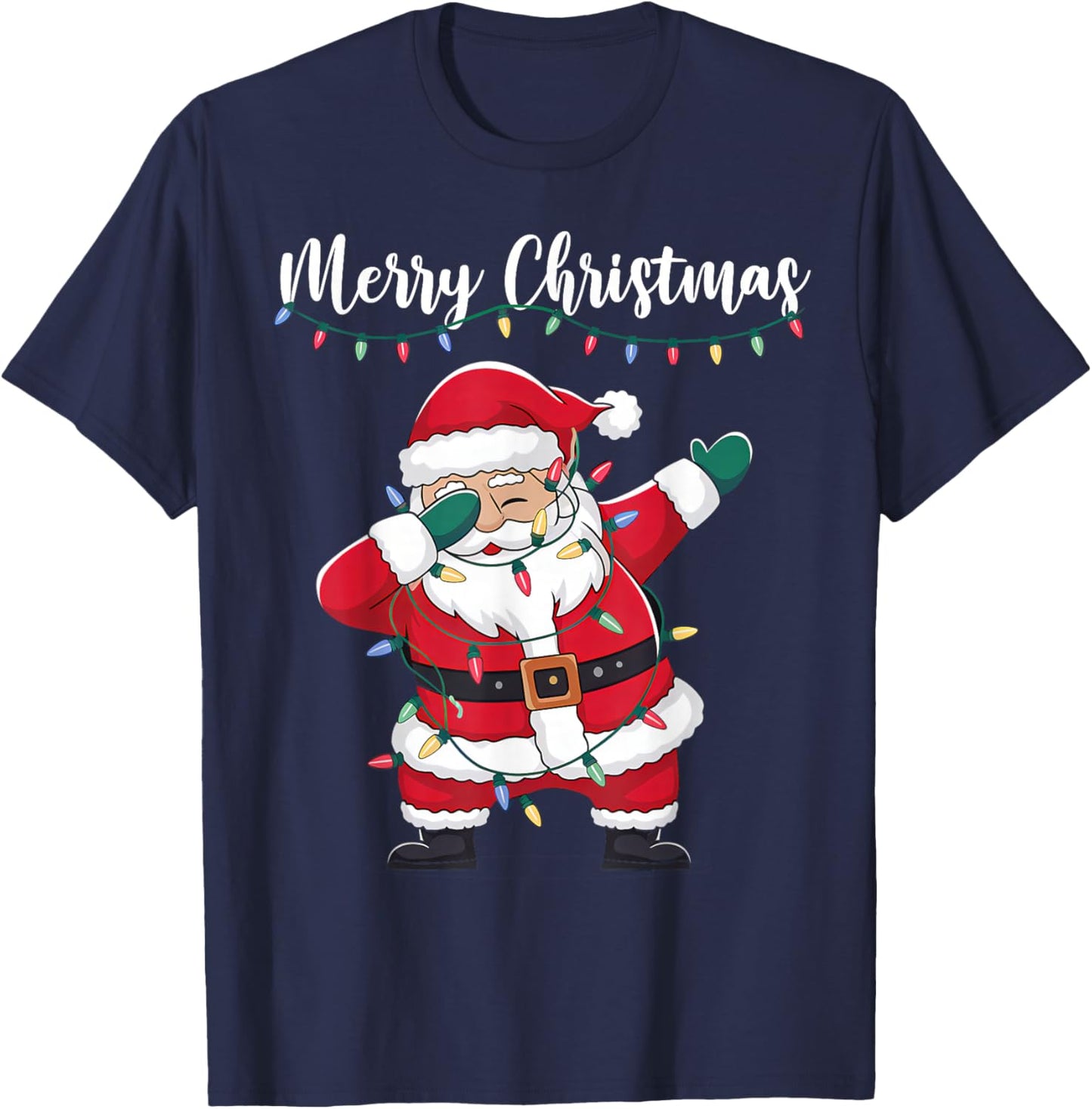 Merry Christmas Funny Dabbing Santa Claus Men Women Kids T-Shirt - T-Shirt | Navy