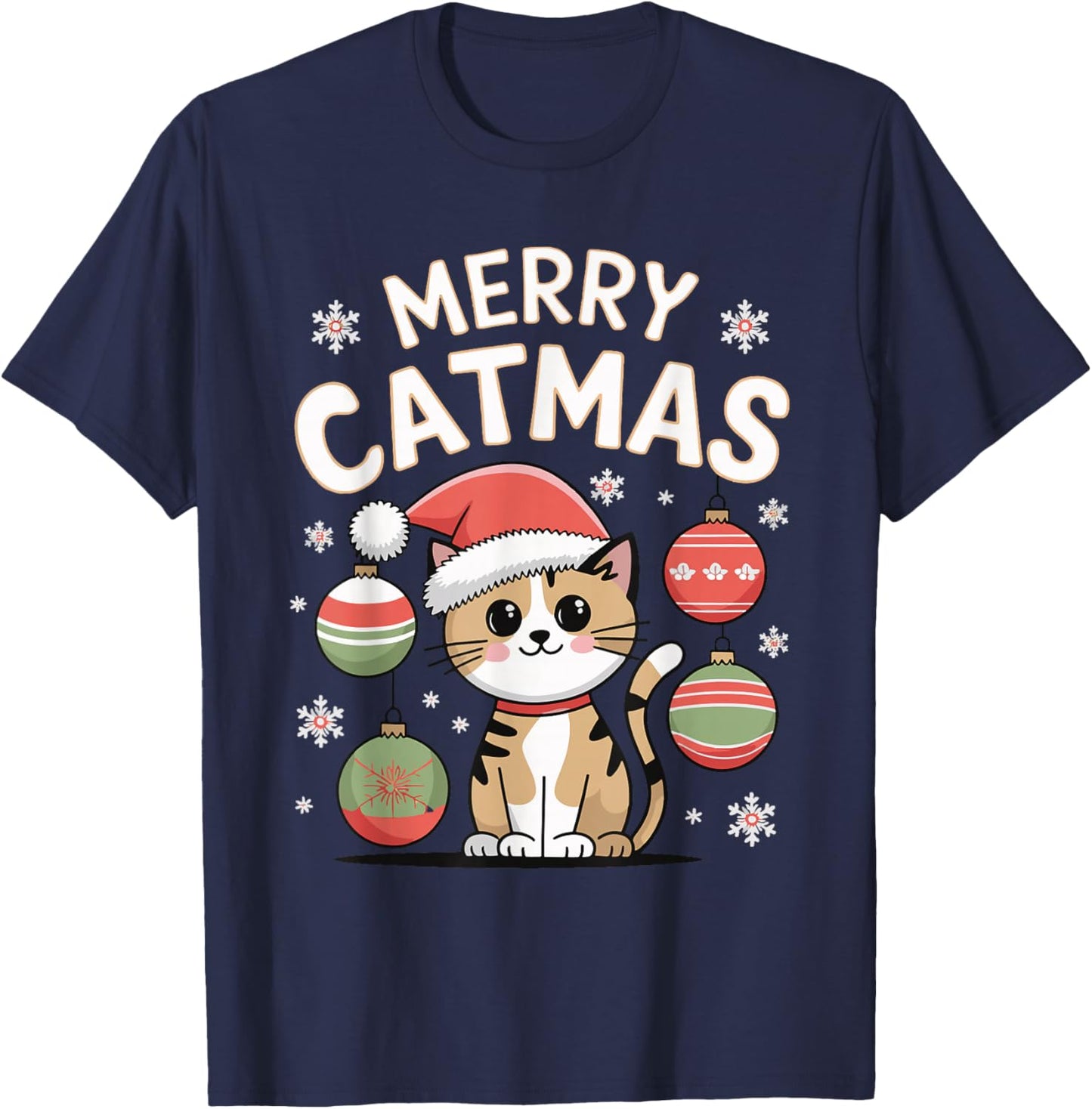 Merry Catmas T-Shirt - T-Shirt | Navy