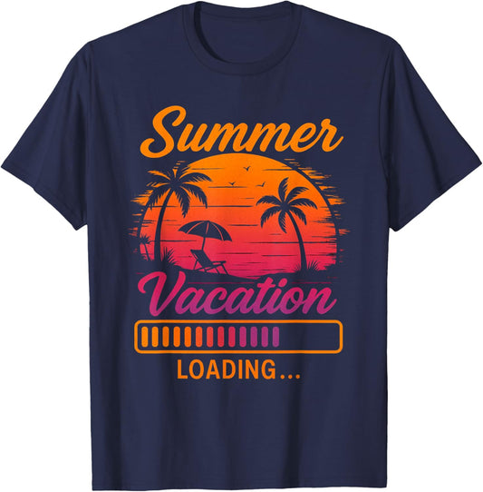 Summer Vacation Loading, Teacher Last Day of School T-Shirt - T-Shirt | Navy