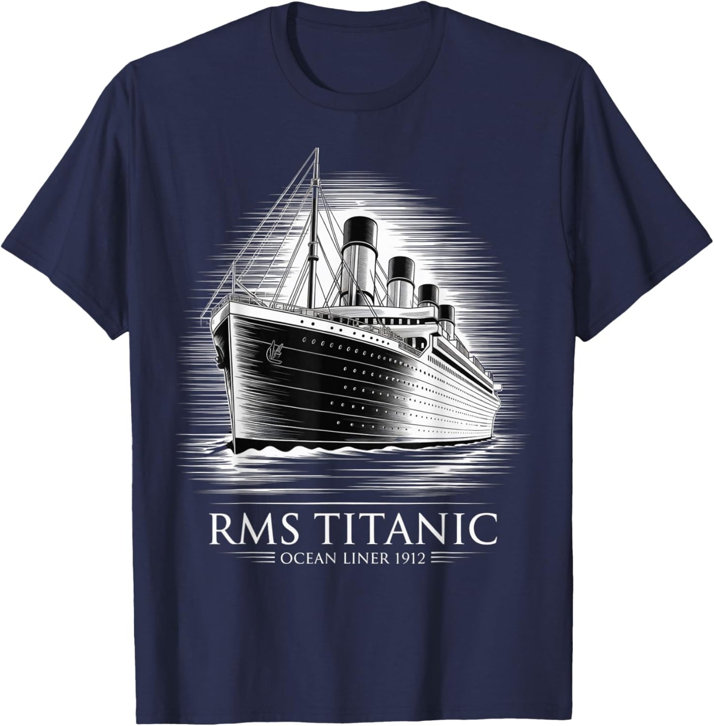 RMS Titanic 1912 Maritime Legacy Artwork T-Shirt - T-Shirt | Navy