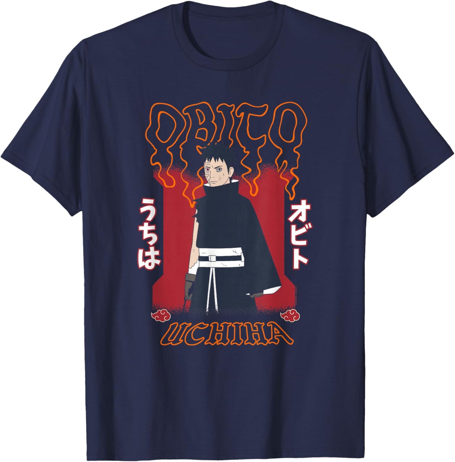 Naruto Obito Uchiha Modern Character Portrait Anime T-Shirt - T-Shirt | Navy