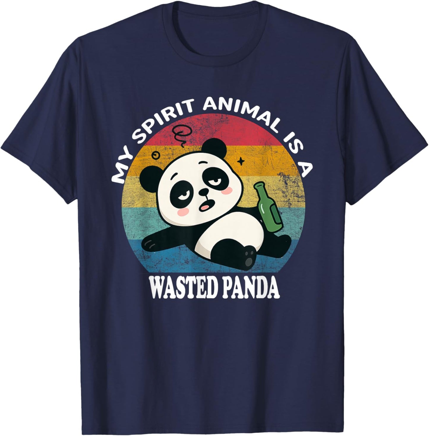 Wasted Panda is My Spirit Animal Funny Racoon Meme T-Shirt - T-Shirt | Navy
