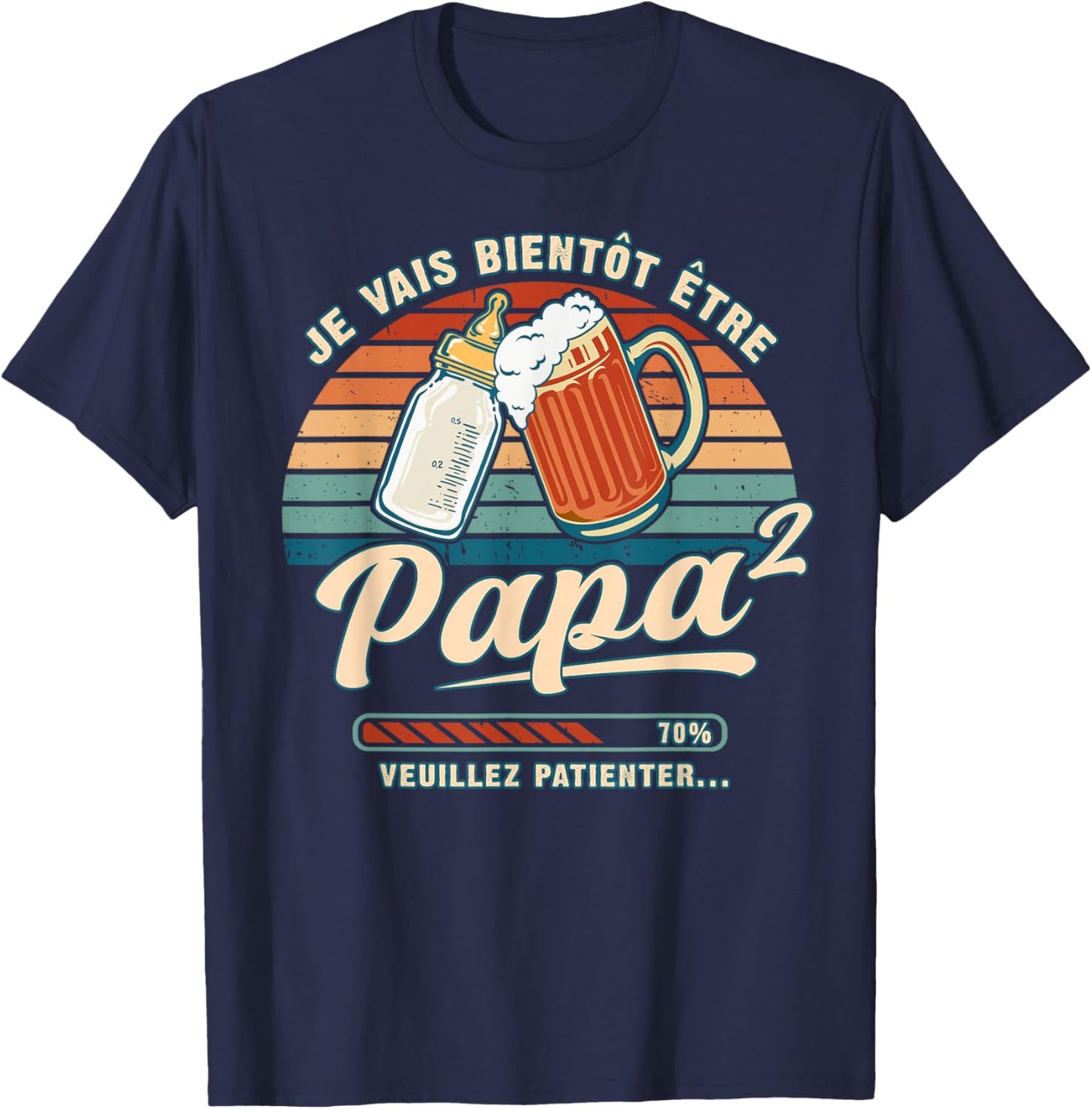 I Will Soon Be Dad 2 Announcement Baby Dad In Becoming T-Shirt - T-Shirt | Navy