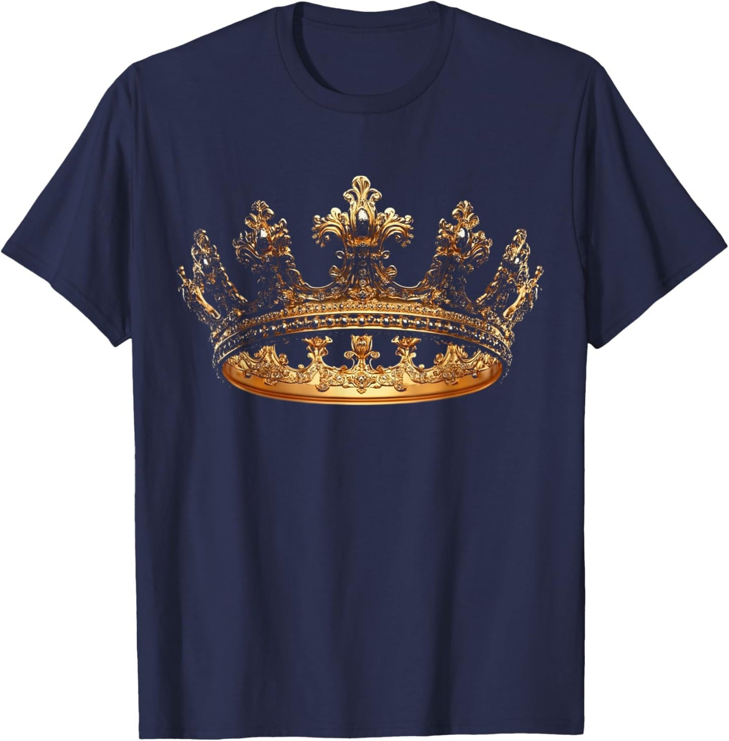 King Queen Crown Novelty T-Shirt - T-Shirt | Navy